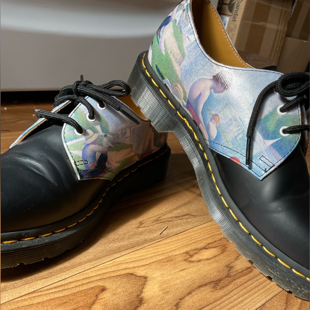 Dr. Martens Black Leather Derby Shoes The National Gallery Seurat Oxford - Picture 3 of 7